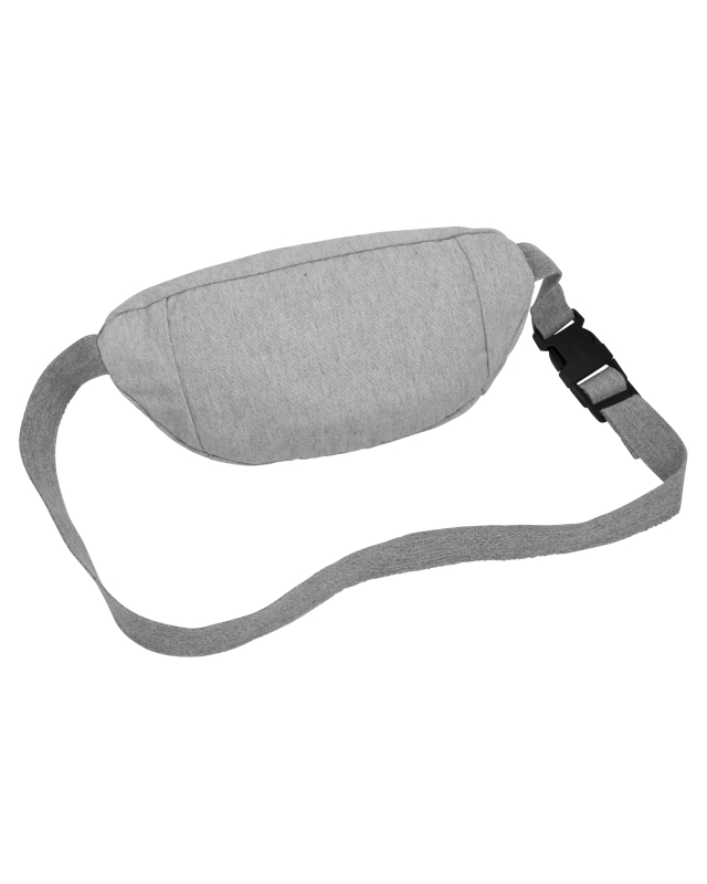 Preview: Hip Bag „Das kleine Plattenregal“ – Bauchtasche aus recyceltem Canvas in Grau oder Natur, handbedruckt & nachhaltig
